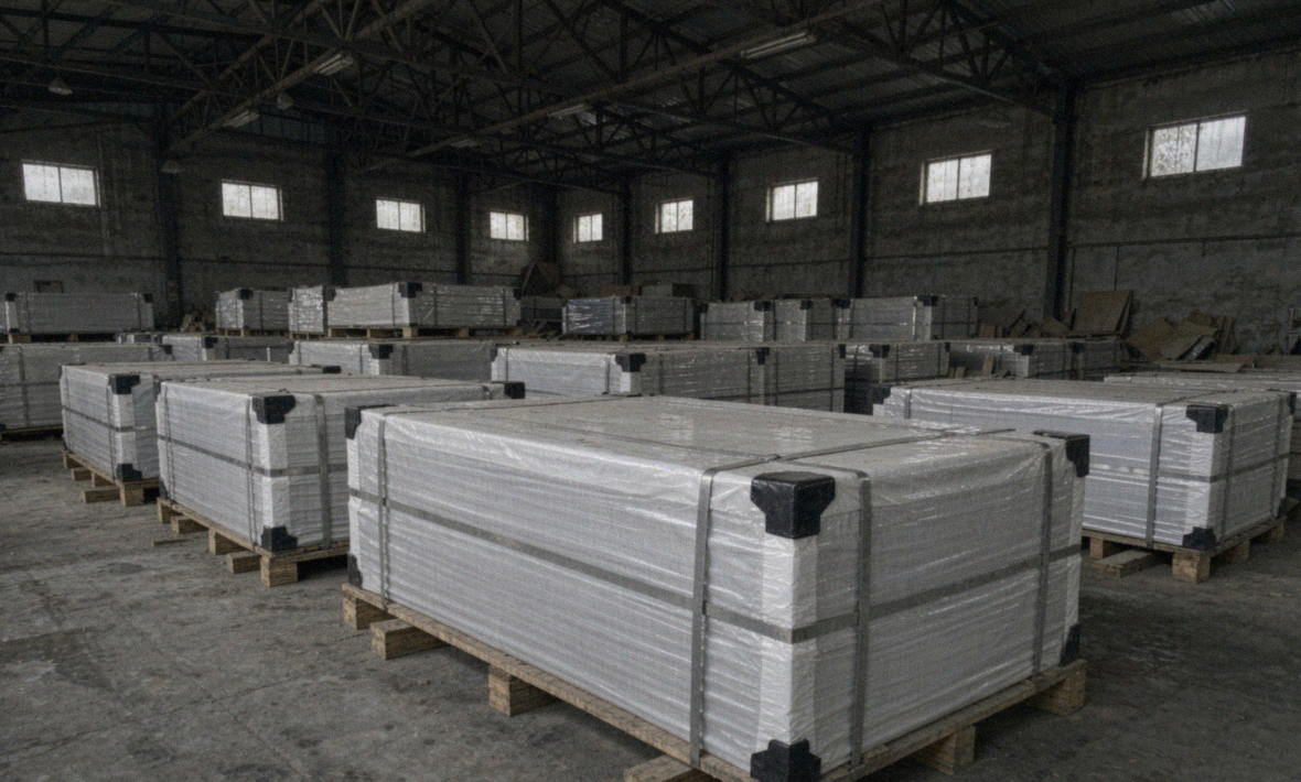 Aluminium plate in stock, PVC-filmed